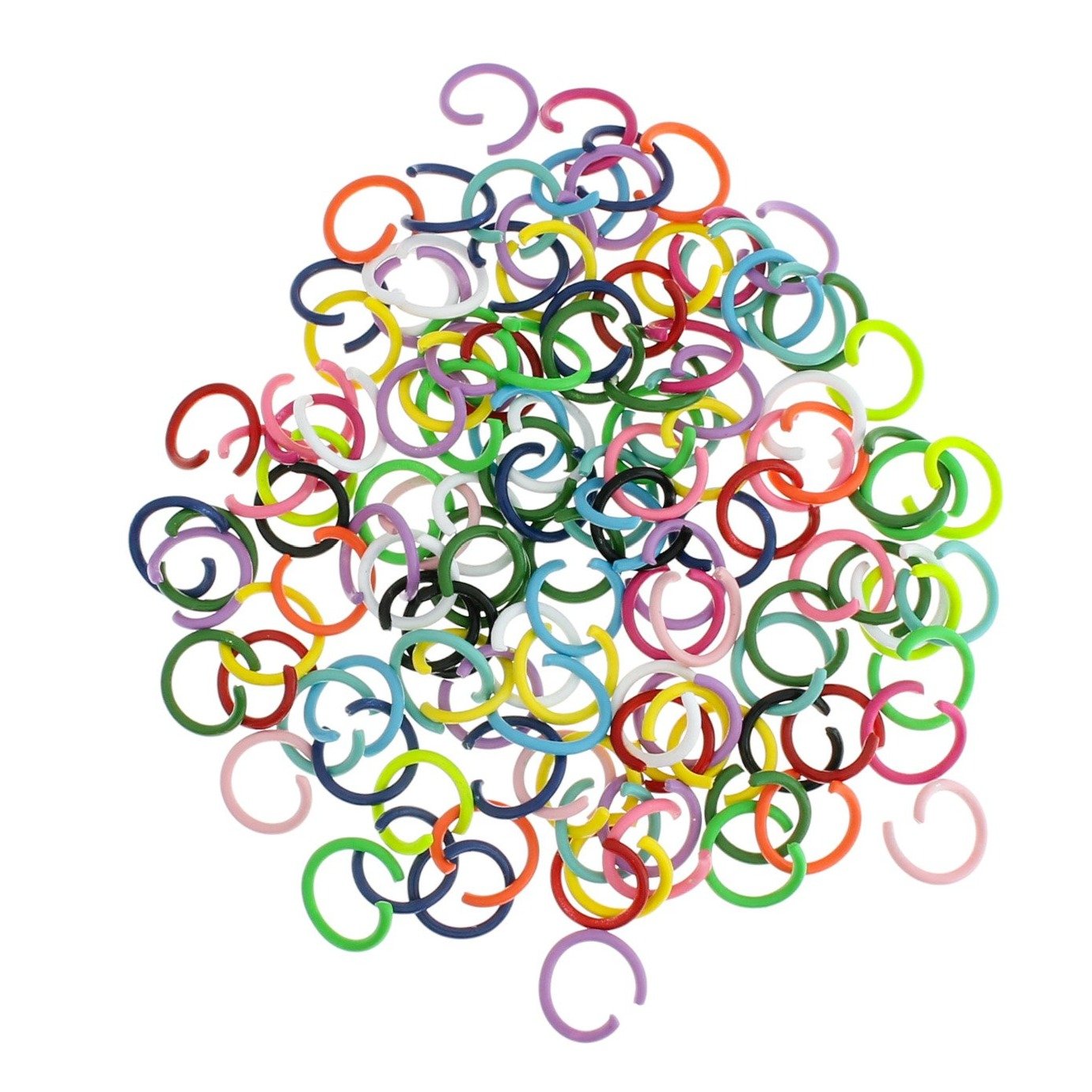Assorted Rainbow Enamel Plated Jump Rings 10.5mm x 1mm - Open 18 Gauge - 500 Rings - J200
