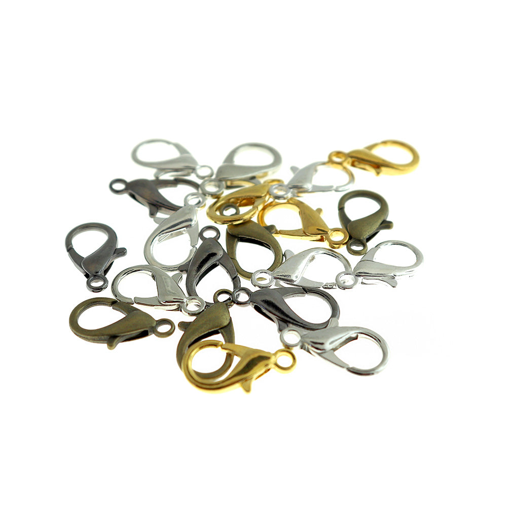 Assorted Tone Lobster Clasps 21mm x 12mm - 100 Clasps - FF304