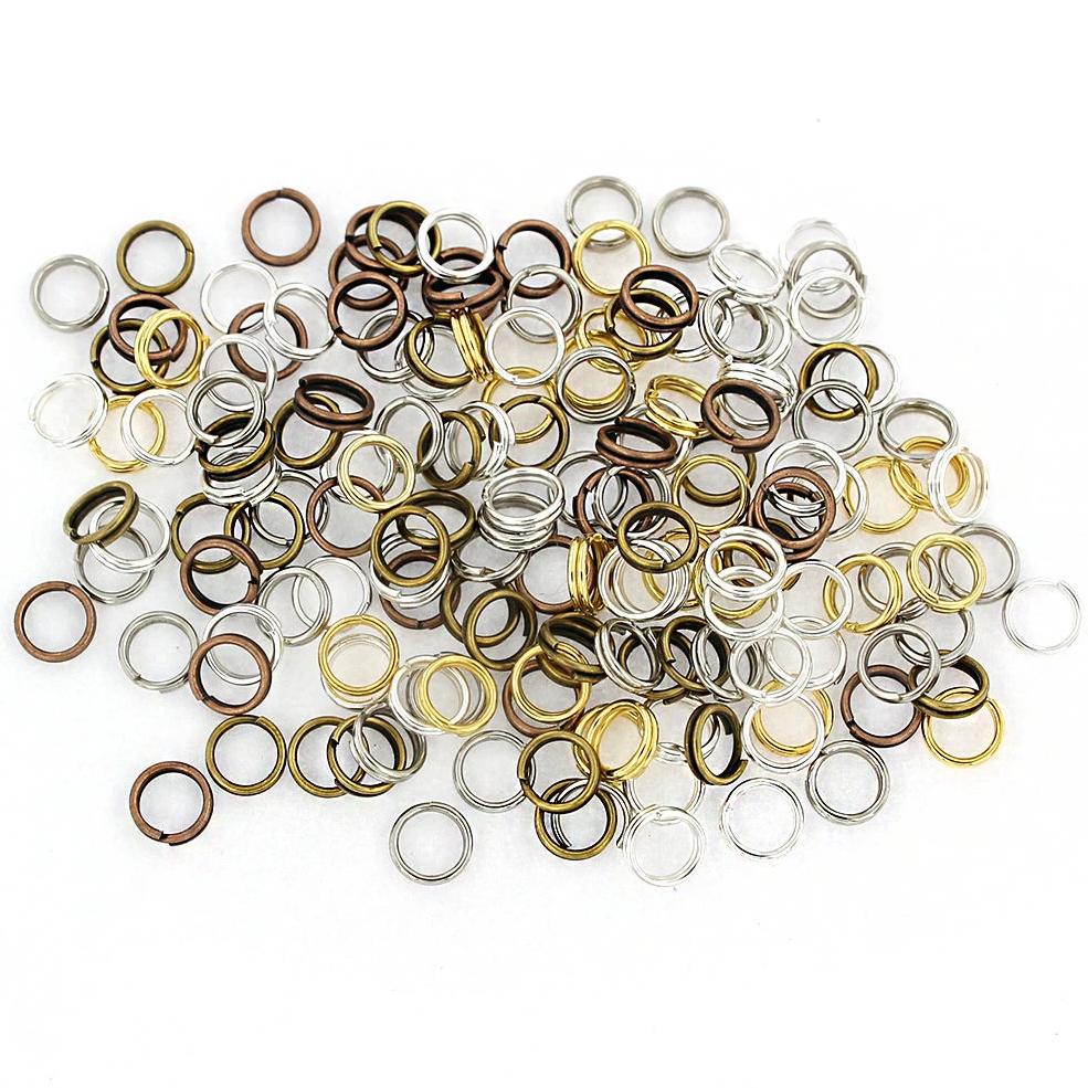 Assorted Tone Split Rings 6mm - Open 16 Gauge - 50 Rings - FD378