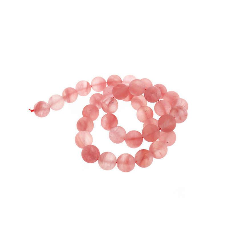 Round Imitation Cherry Quartz Beads 4mm - 10mm - Choose Your Size - Coral - 1 Full 15" Strand - BD2439