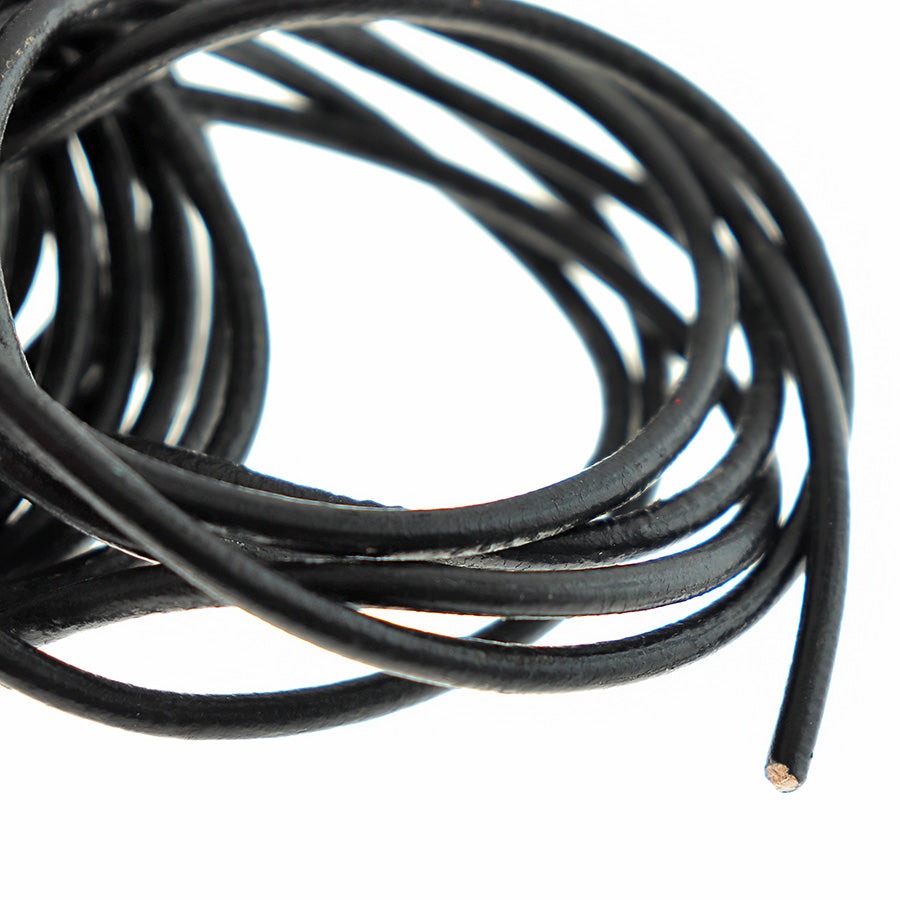 BULK Cordon en Cuir Noir 16Ft - 3mm - FD566