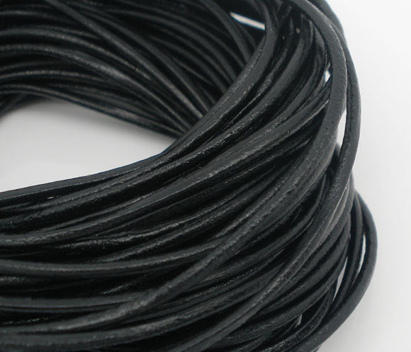 BULK Cordon en Cuir Noir 32.8Ft - 1.5mm - Z006