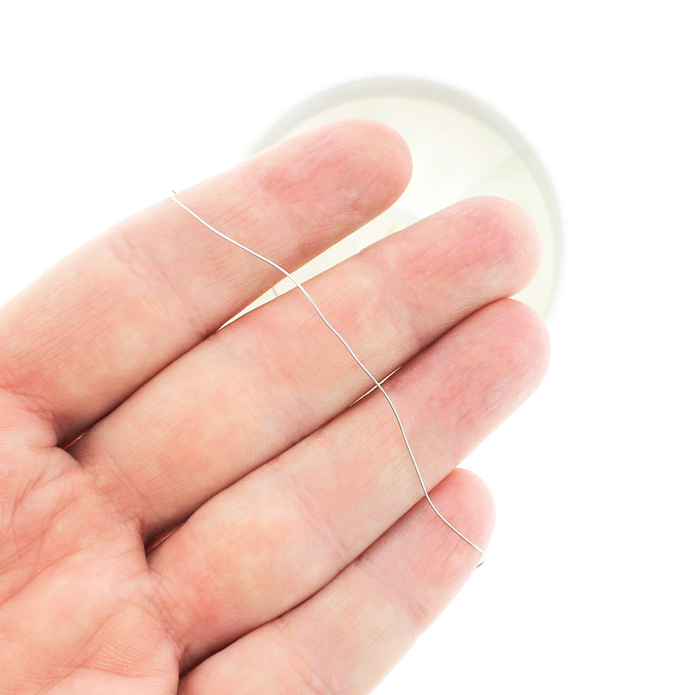 BULK Silver Tone Craft Wire - Tarnish Resistant - 1 Roll 10m or 32ft - 0.4mm - Z1127