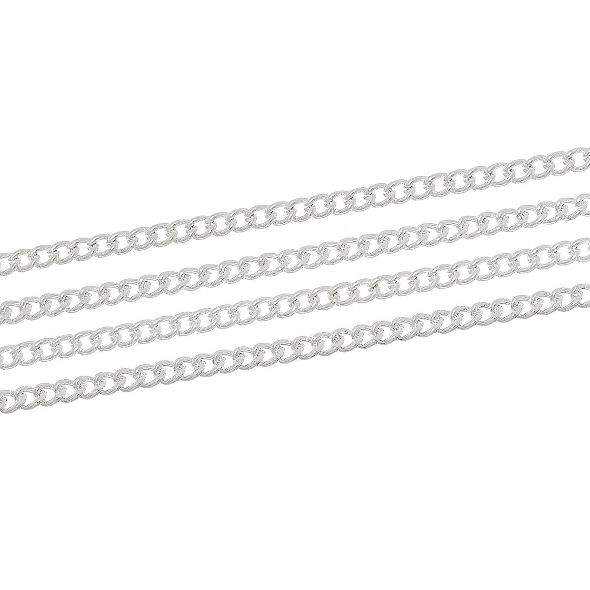 BULK Silver Tone Curb Chain 32ft - 2mm - FD262