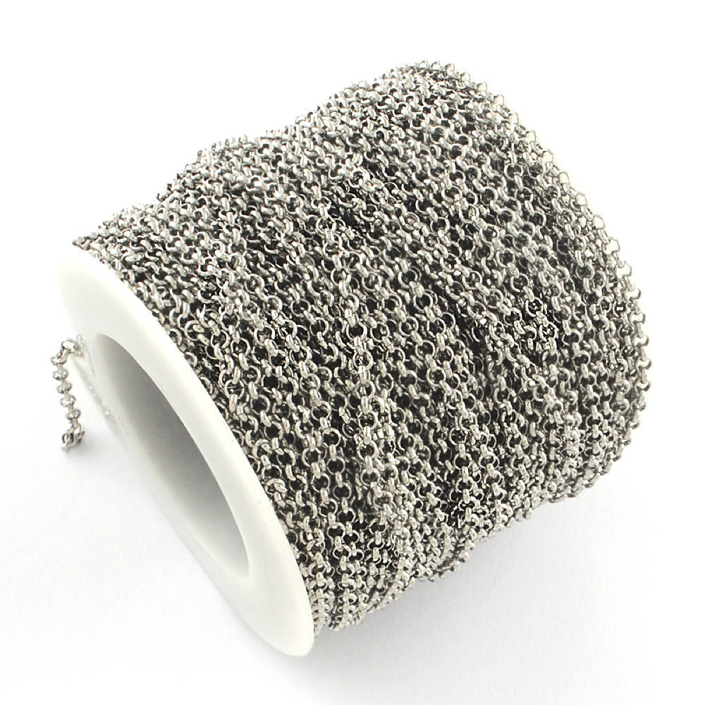 BULK Stainless Steel Rolo Chain 1m or 3.25Ft - 1.5mm - FD295