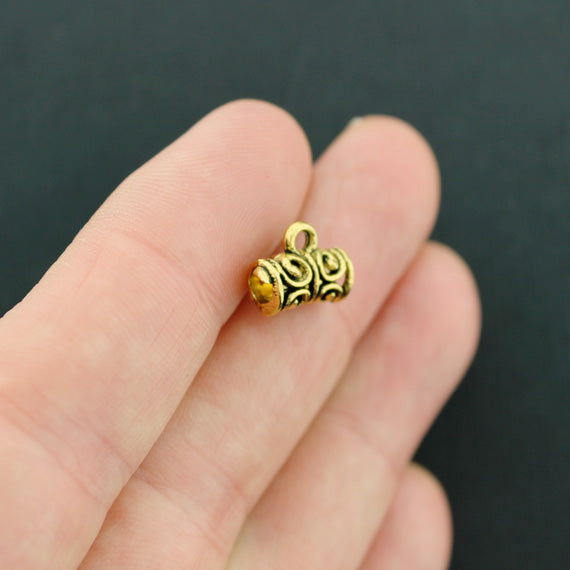 Bail Beads 11mm x 9mm - Antique Gold Tone - 15 Beads - GC363