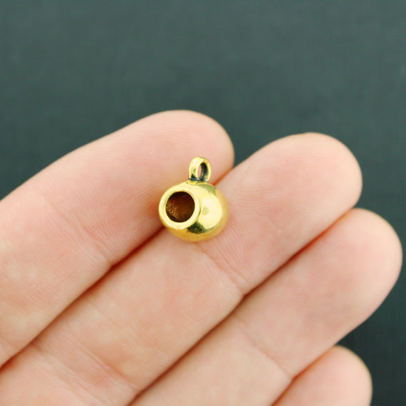 Bail Beads 12mm x 8mm - Antique Gold Tone - 4 Beads - GC1326