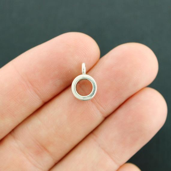 Bail Beads 13mm x 8mm - Antique Silver Tone - 12 Beads - SC7466