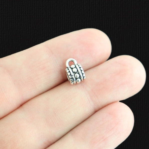 Bail Beads 7mm x 6.5mm - Antique Silver Tone - 15 Beads - SC4608