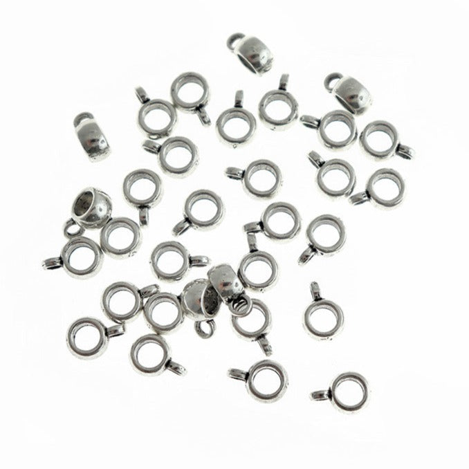 Bail Beads 9mm x 4mm - Ton argent antique - 20 Perles - FD831