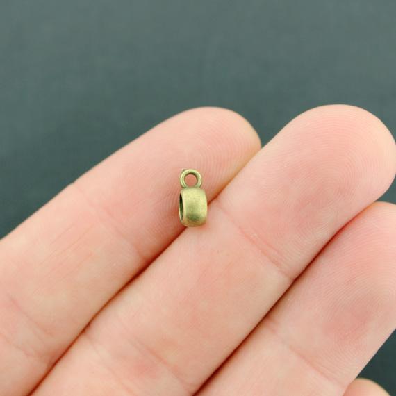 Bail Beads 9mm x 6mm - Antique Bronze Tone - 25 Beads - BC071