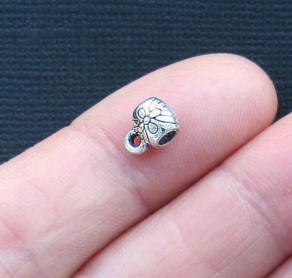 Bail Beads 9mm x 6mm - Antique Silver Tone - 12 Beads - SC3227