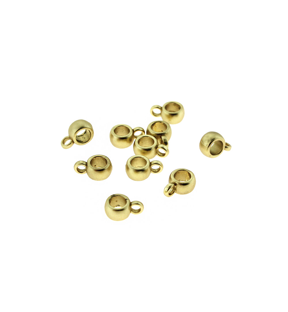 Bail Beads 9mm x 6mm - Real Gold Plated - 5 Beads - FD816