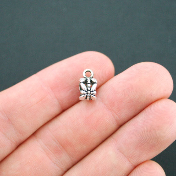 Bail Metal Beads 12mm x 8mm - Antique Silver Tone - 20 Beads - SC2271