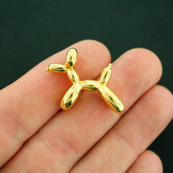 Charm Chien Ballon Doré 3D - GC474