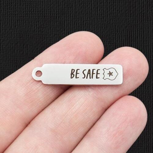 Breloques Be Safe en acier inoxydable - Officier de police - BFS015-7145