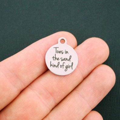 Beach Stainless Steel Charms - Toes in the sand kind of girl - BFS001-0742