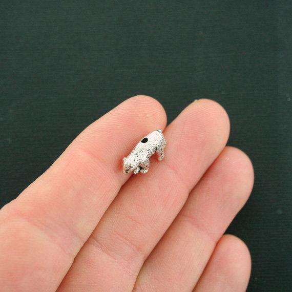 Bear Spacer Beads 10mm x 15mm x 4mm - Silver Tone - 10 Beads- SC7587