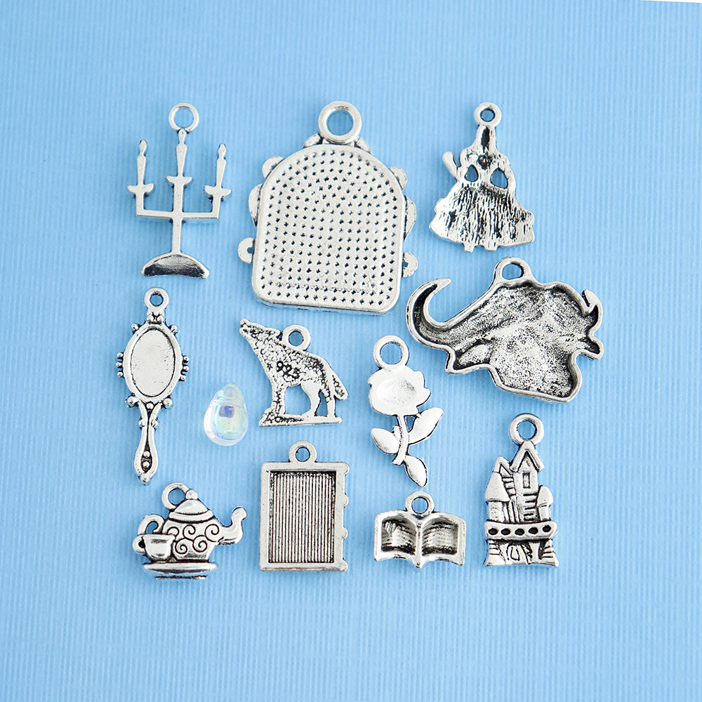 La Belle et la Bête Charm Collection Ton Argent Antique 12 Charms - COL001