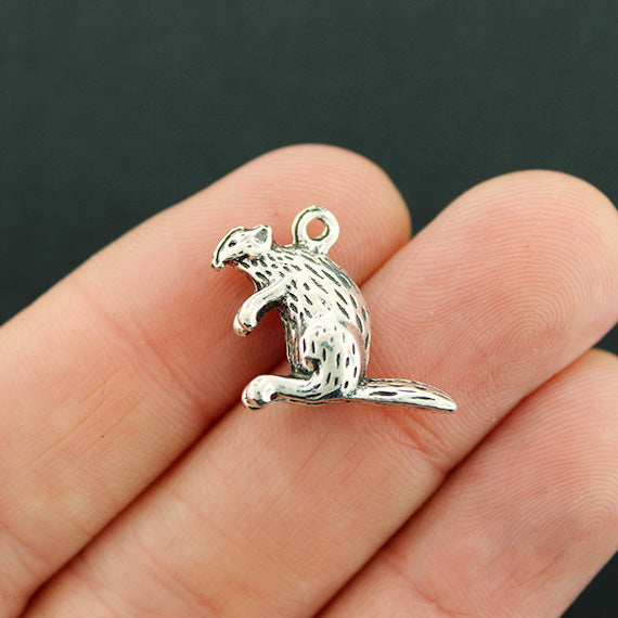 Beaver Antique Silver Tone Charms 3D - SC5485