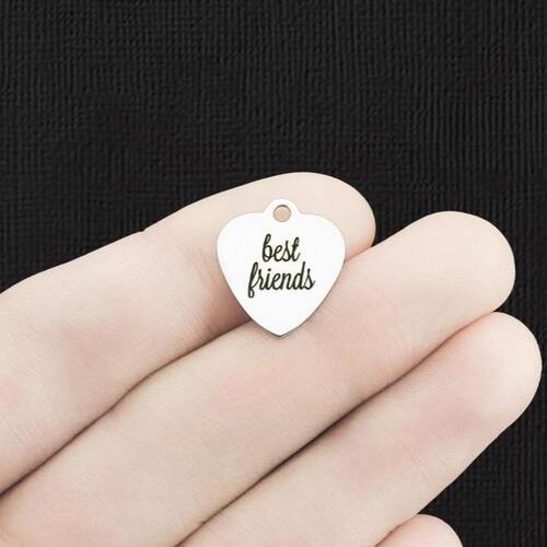 Best Friends Stainless Steel Small Heart Charms - BFS012-6138