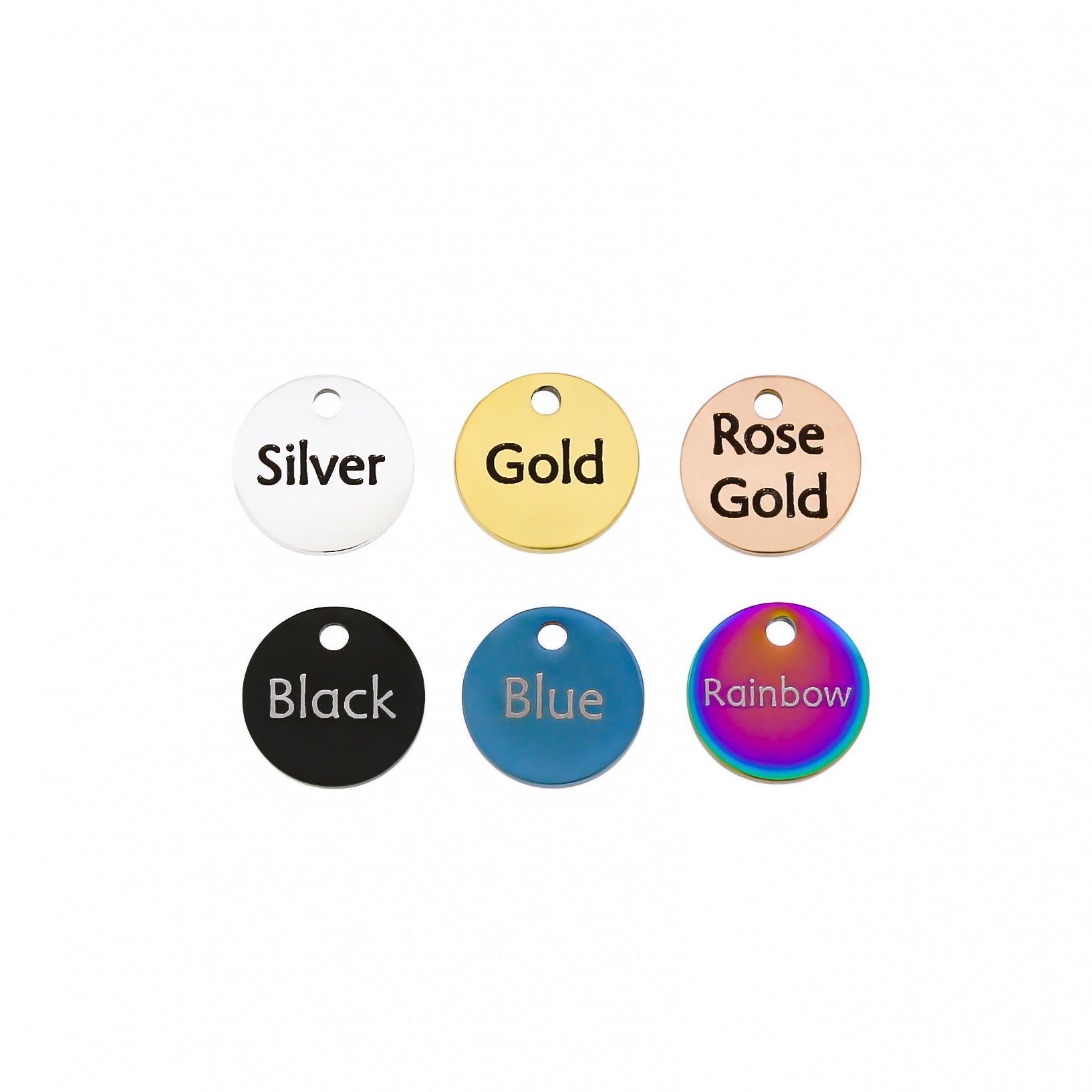 Birth Flower Charm Collection Stainless Steel 15 Different Charms - 10mm Round - COL308