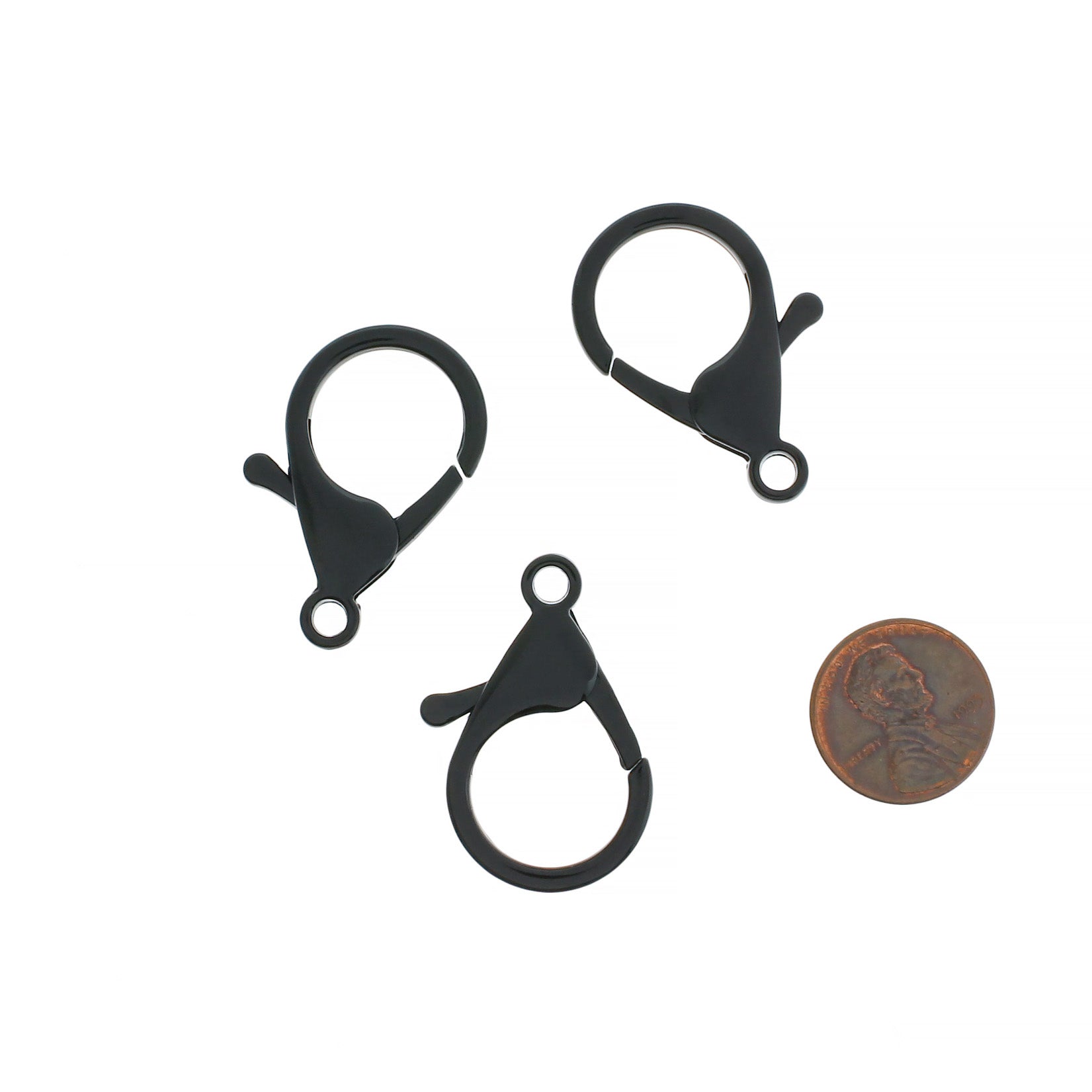Black Enamel Lobster Clasps 35mm x 23mm - 20 Clasps - FD1033