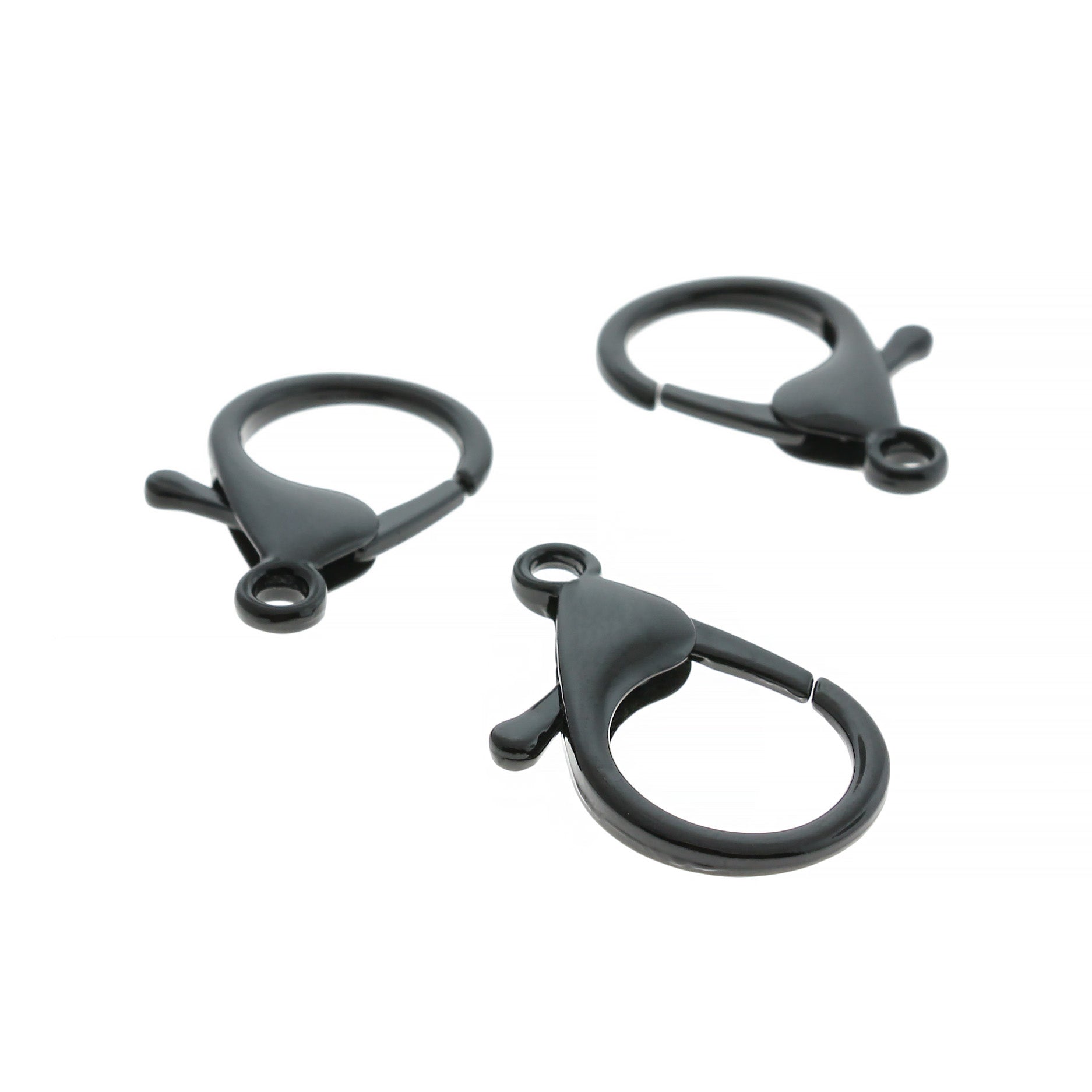 Black Enamel Lobster Clasps 35mm x 23mm - 20 Clasps - FD1033