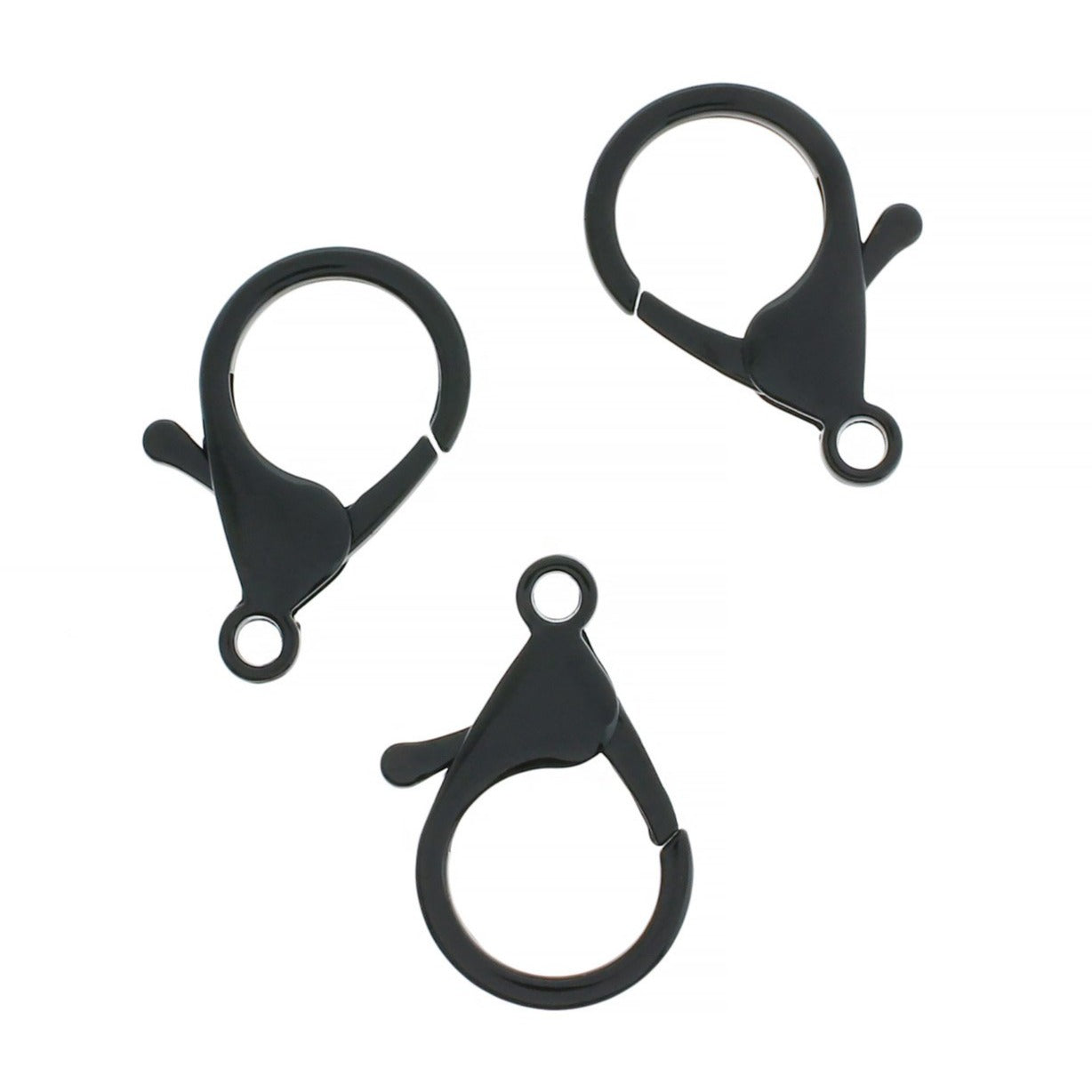 Black Enamel Lobster Clasps 35mm x 23mm - 4 Clasps - FD1033