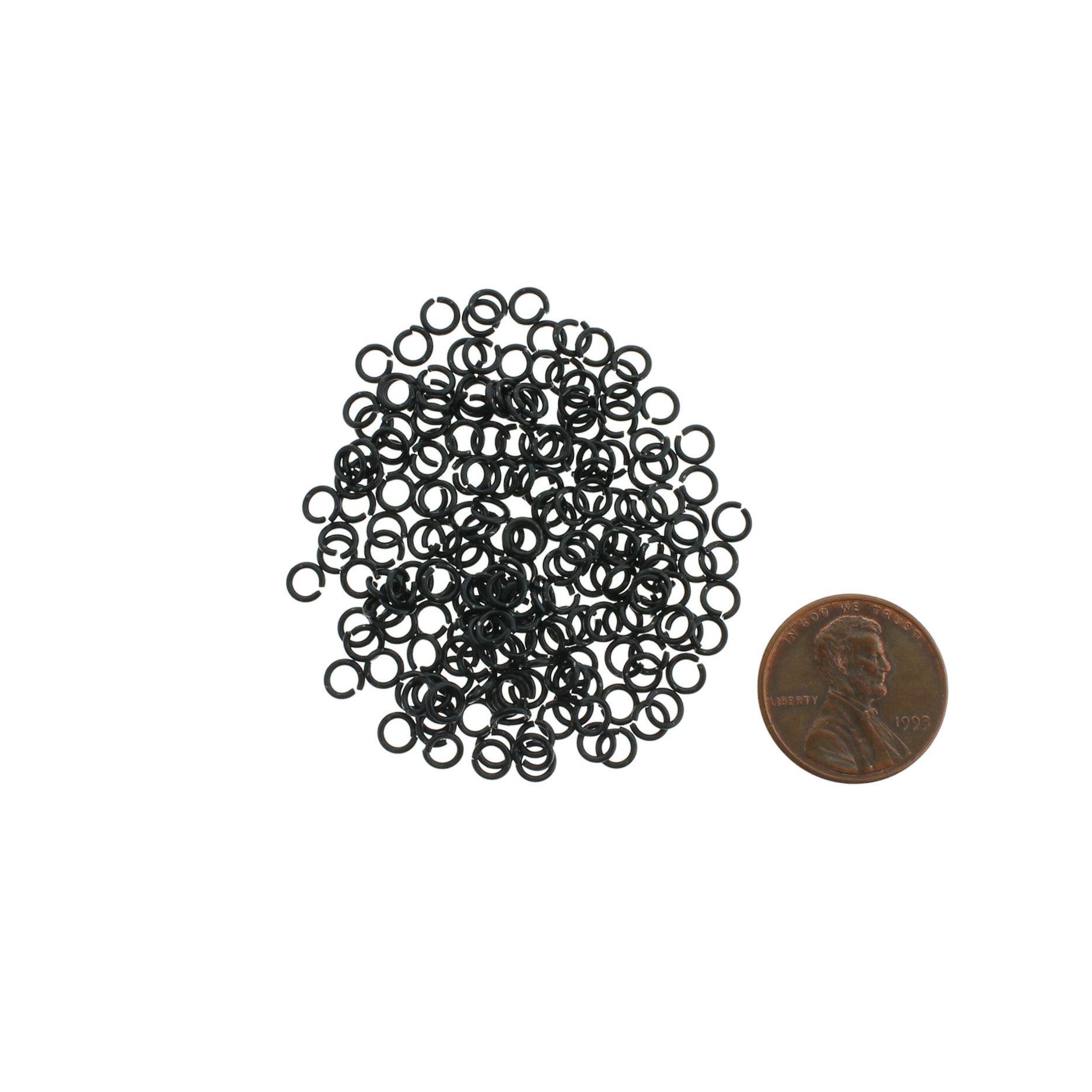 Black Jump Rings 4mm x 0.7mm - Open 21 Gauge - 200 Rings - J127