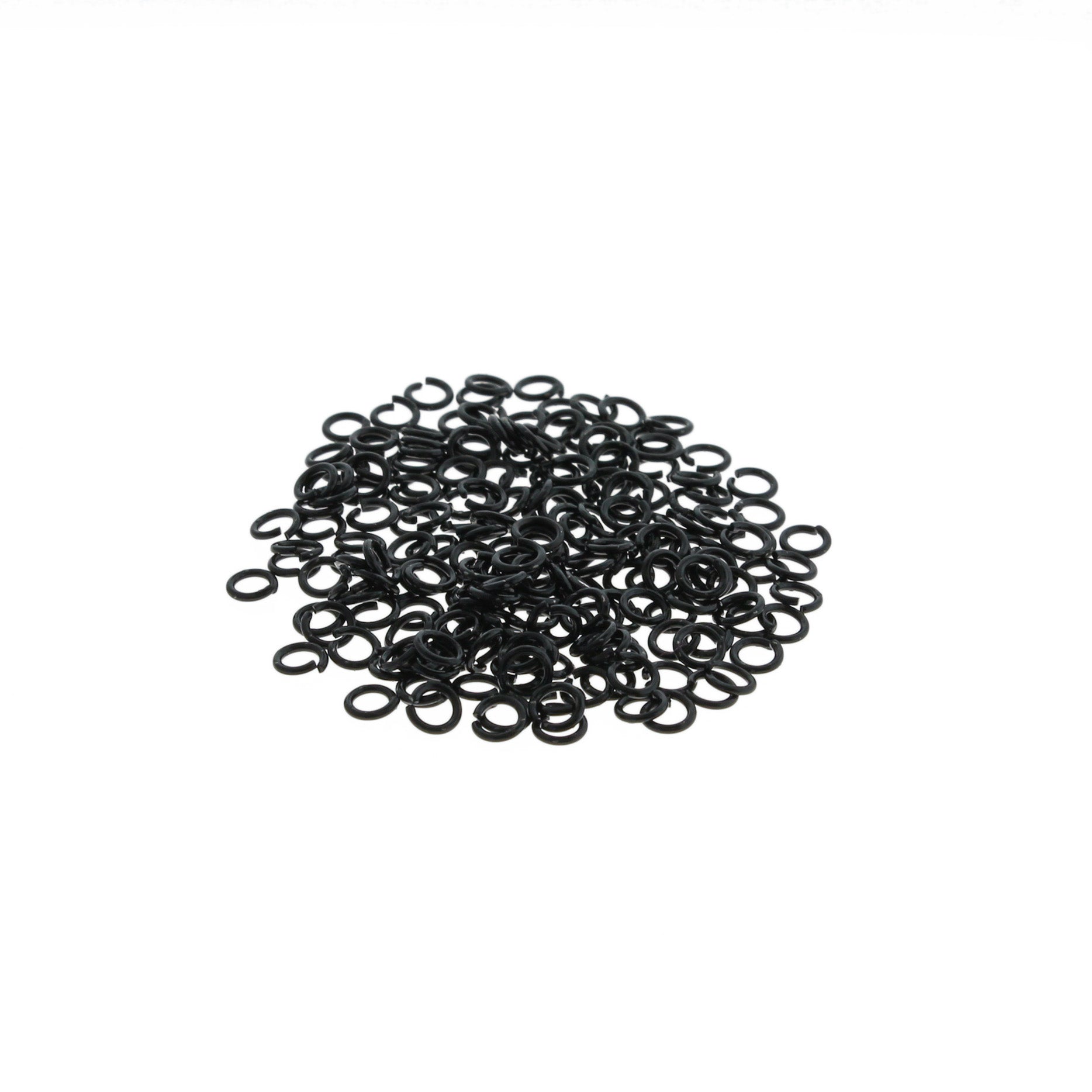 Black Jump Rings 4mm x 0.7mm - Open 21 Gauge - 200 Rings - J127