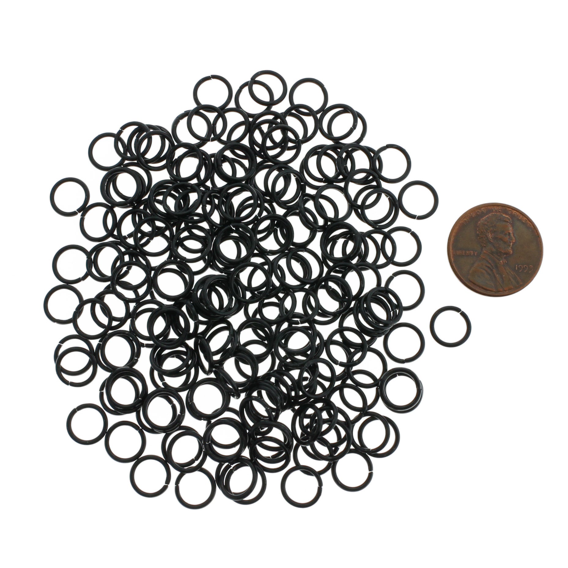 Black Jump Rings 8mm x 1mm - Open 18 Gauge - 1000 Rings - J275