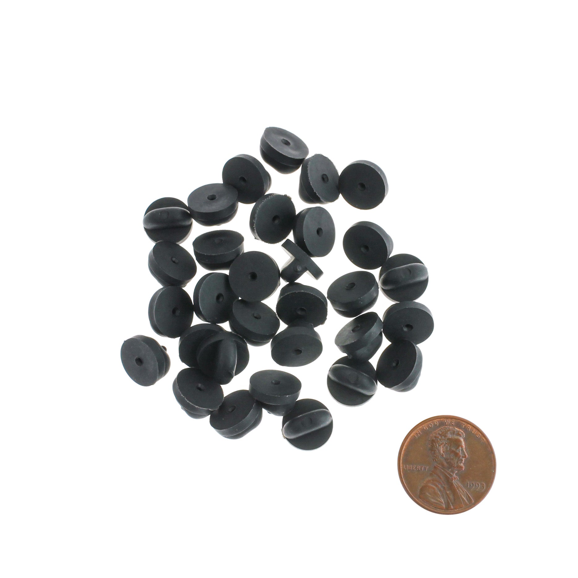 Black Rubber Brooch Backs - 10mm - 10 Pieces - FD158