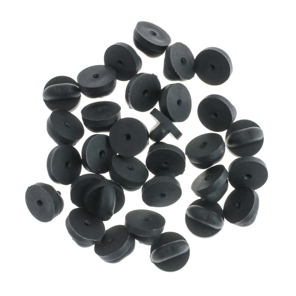 Black Rubber Brooch Backs - 10mm - 10 Pieces - FD158