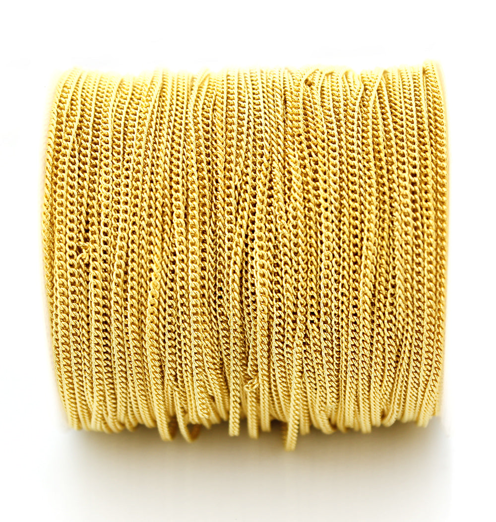 BULK Gold Tone Gourmette - 1,5 mm - Choisissez votre longueur - 1 mètre + - CH052