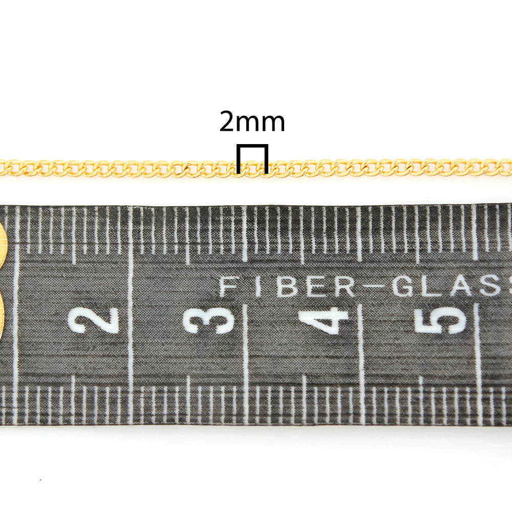BULK Gold Tone Gourmette - 1,5 mm - Choisissez votre longueur - 1 mètre + - CH052