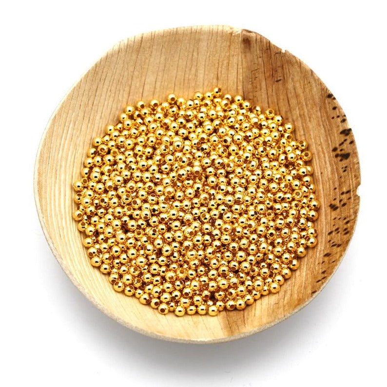 Perles d'espacement en laiton 3 mm - ton or - 500 perles - GC082
