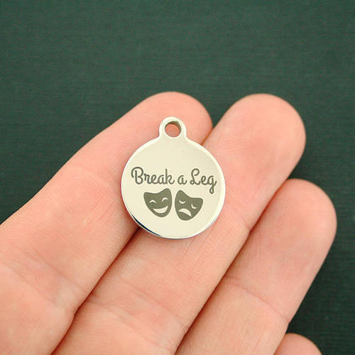 Casser une jambe Breloques en acier inoxydable - BFS001-0283