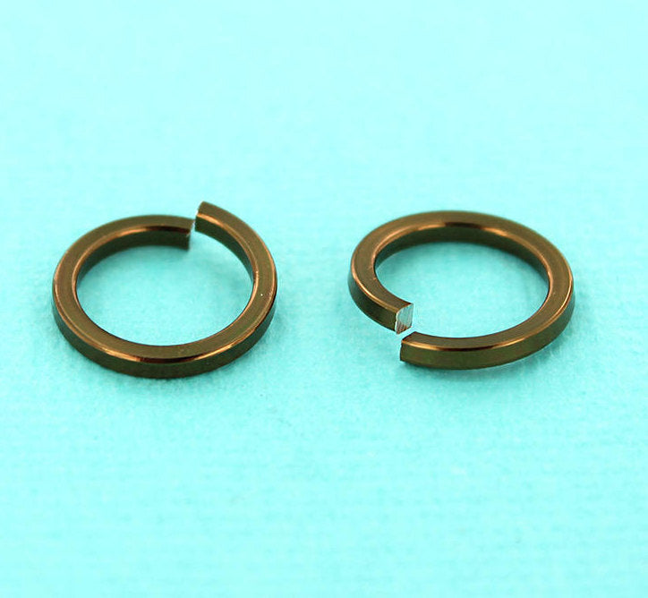 Anneaux de jonction en bronze 13 mm x 1,6 mm - Calibre 14 ouvert - 25 anneaux - MT010