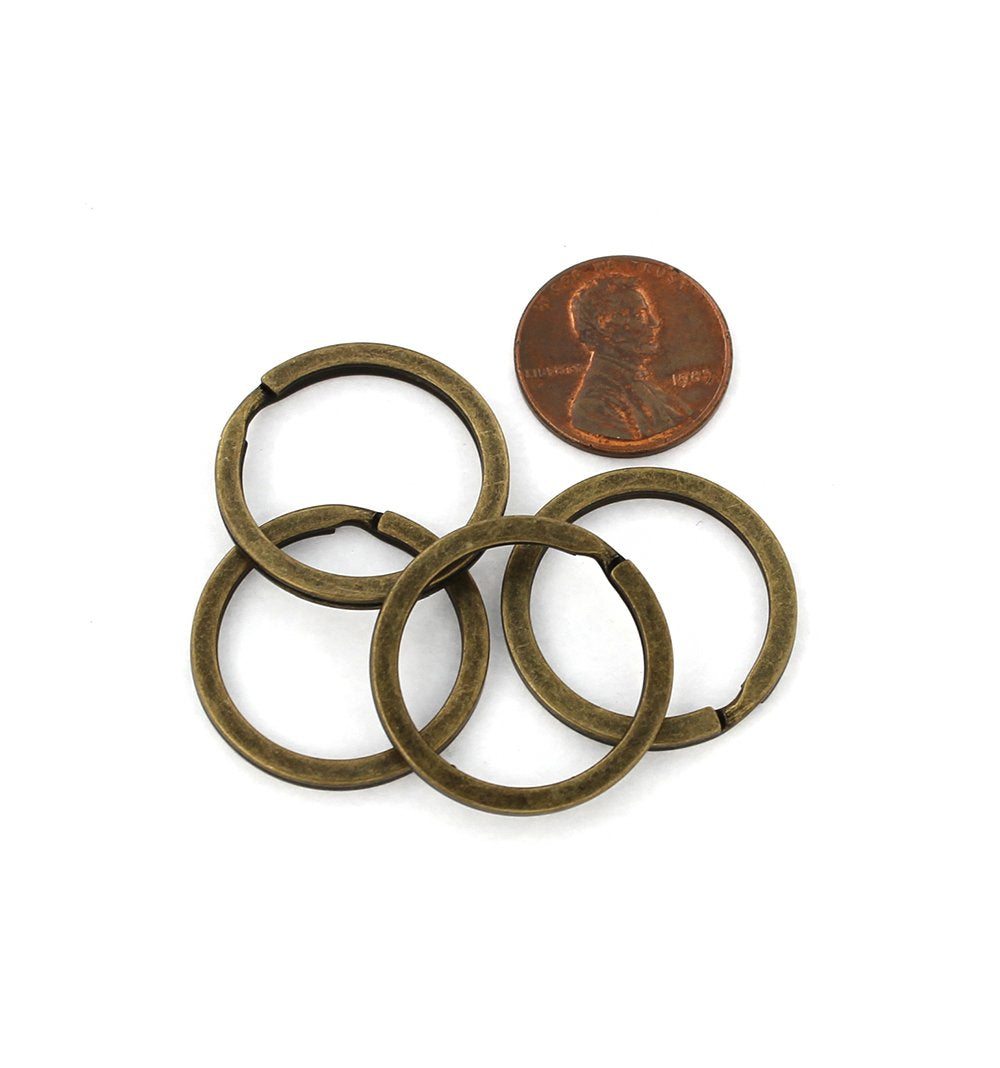 Bronze Tone Key Rings - 25mm - 10 Pieces - Z683