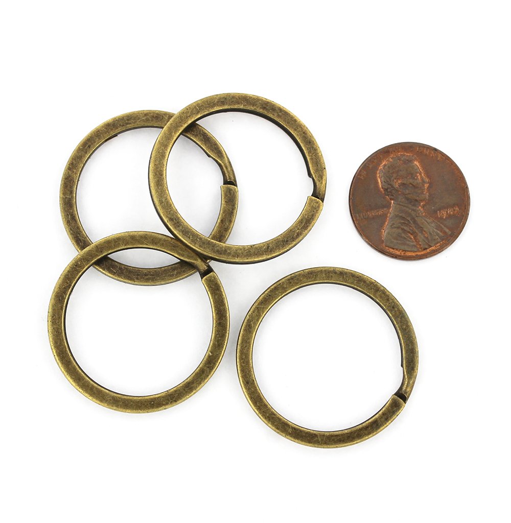 Bronze Tone Key Rings - 28mm - 15 Pieces - Z685