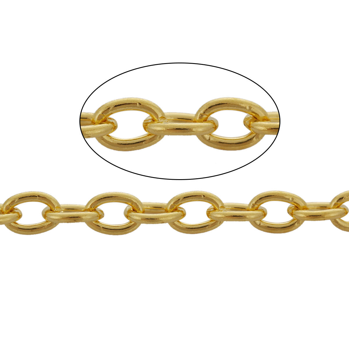 Bulk Gold Tone Cable Chain 32ft - 3mm - FD148