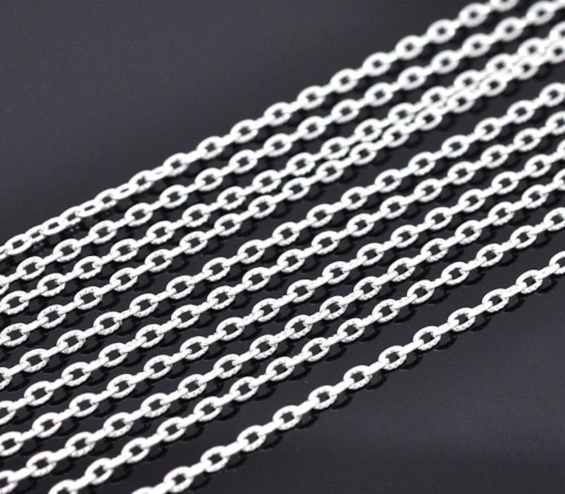 Chaîne câble argentée en vrac 32 pieds - 2 mm - FD063