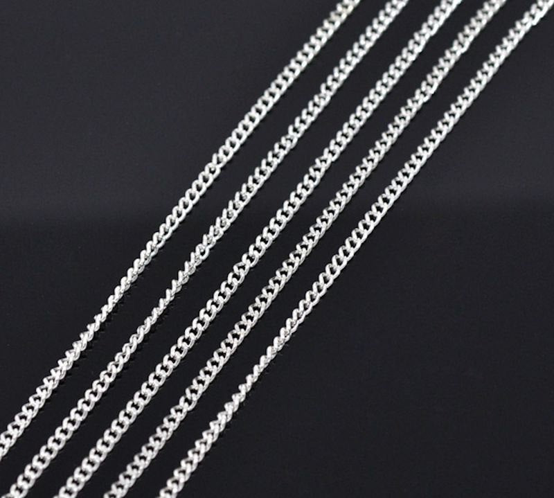 Bulk Silver Tone Curb Chain 32ft - 2mm - FD036