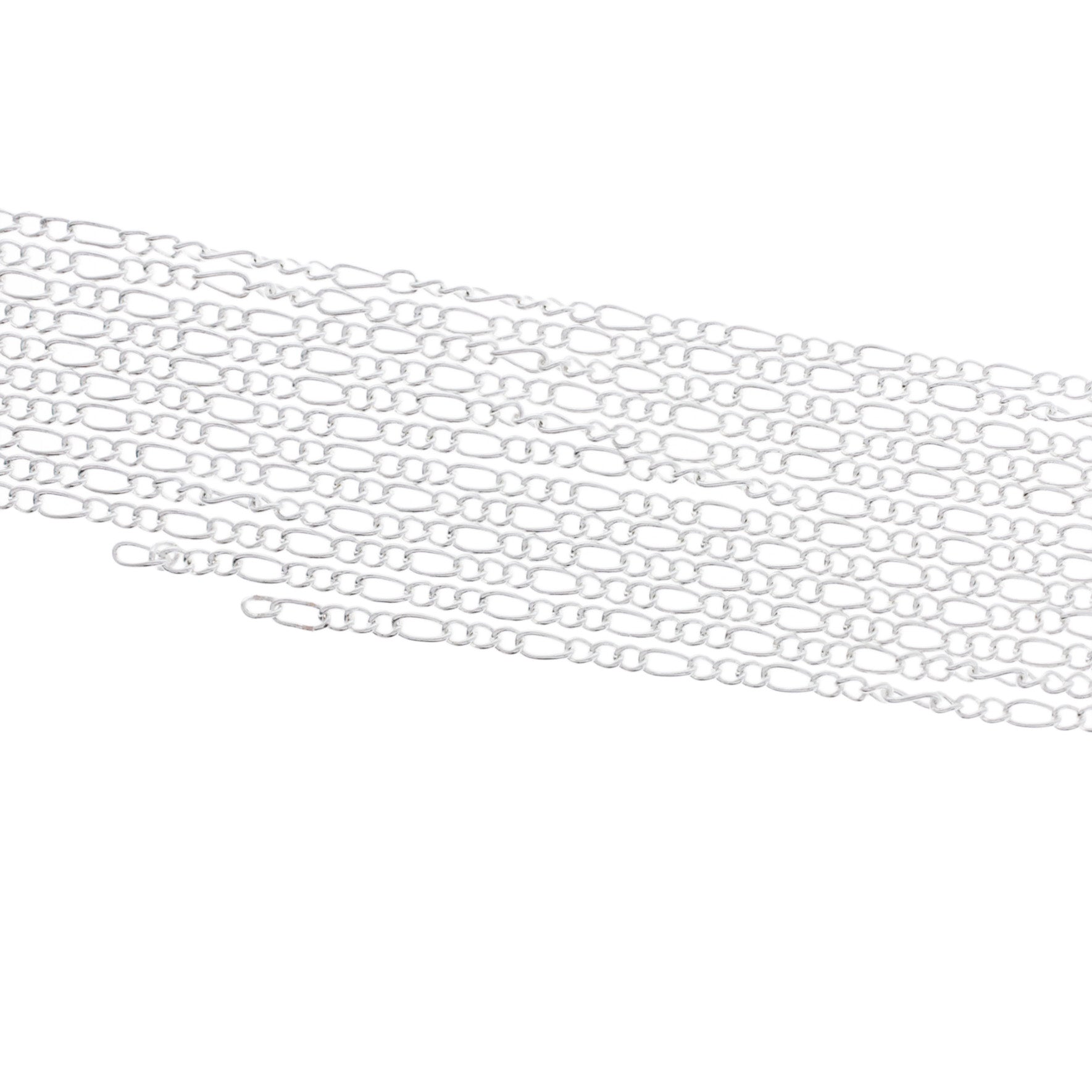 Chaîne Figaro argentée en vrac 16 pieds - 1 mm - FD1008
