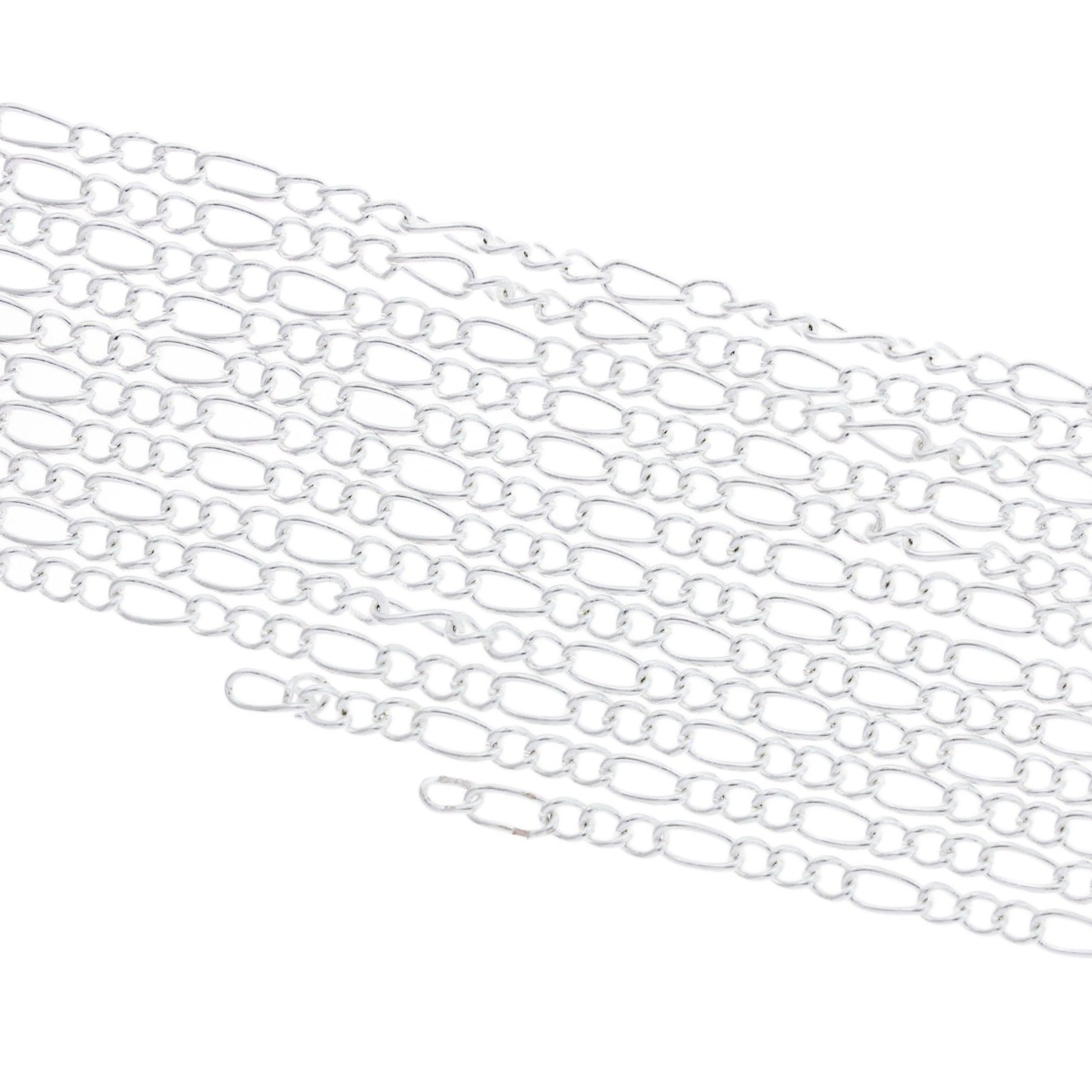 Chaîne Figaro argentée en vrac 16 pieds - 1 mm - FD1008
