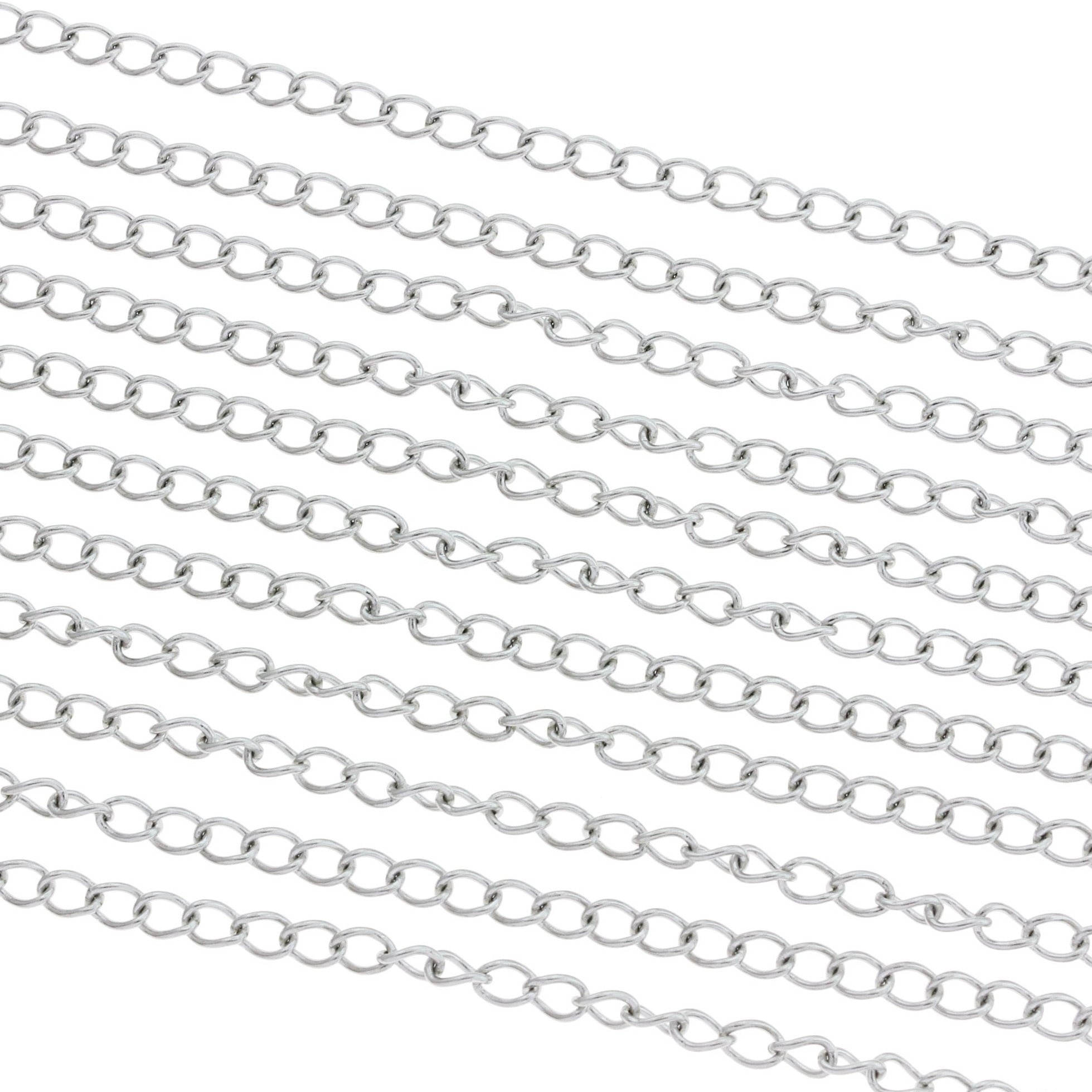 Bulk Stainless Steel Curb Chain 32Ft - 3mm - FD463