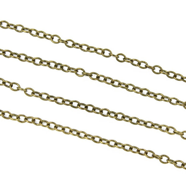 BULK Antique Bronze Tone Cable Chain - 1.5mm - Choose Your Length - 1 Meter + - CH021