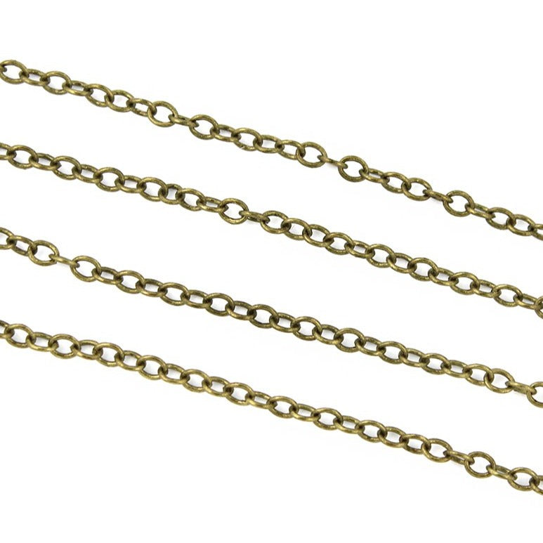BULK Antique Bronze Tone Cable Chain - 1.5mm - Choose Your Length - 1 Meter + - CH021
