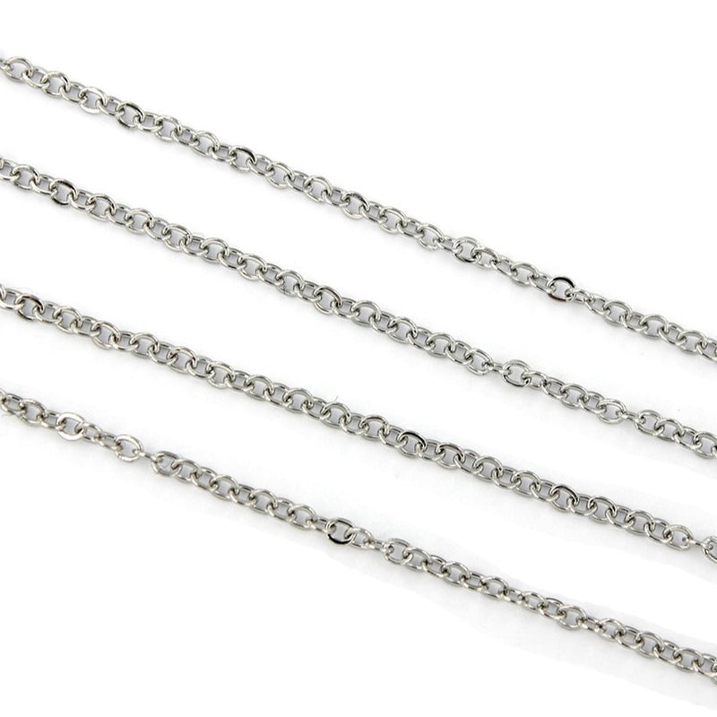 BULK Stainless Steel Cable Chain - 1mm - Choose Your Length - 1 Meter + - CH040